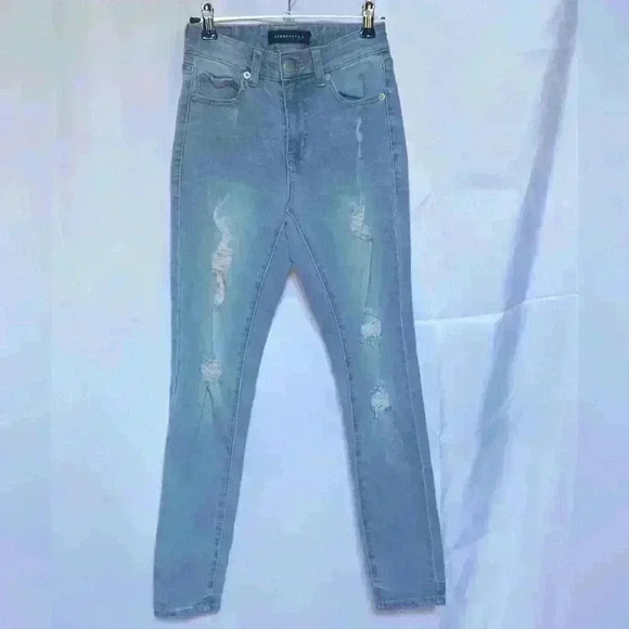 Aeropostale Skinny ripped High Rise jeans jeggings size 0 - Picture 2 of 6